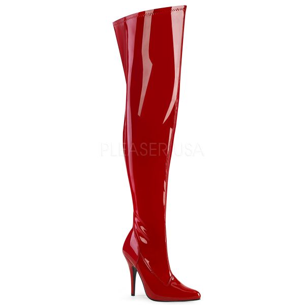 Weitschaft Overknee Stiefel SEDUCE-3000WC Stretchlack rot